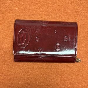 Cartier Happy Birthday Embossed Burgundy Wallet